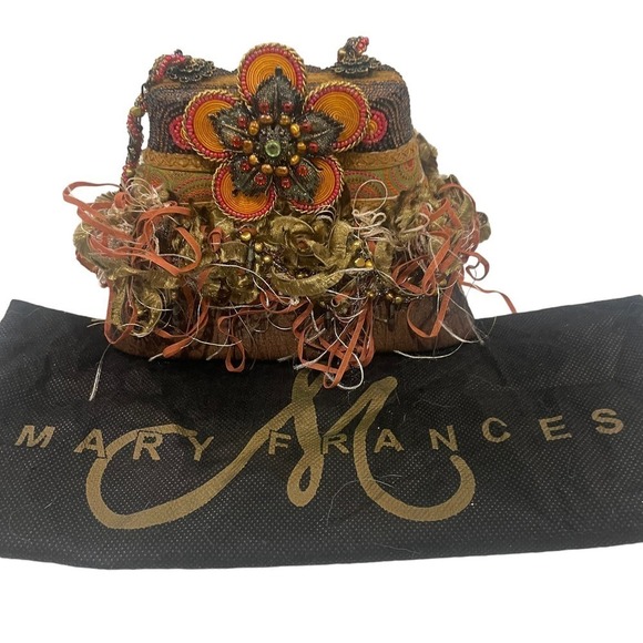 Mary Frances Brown Embellished Evening Bag w Dust Bag - Picture 16 of 16